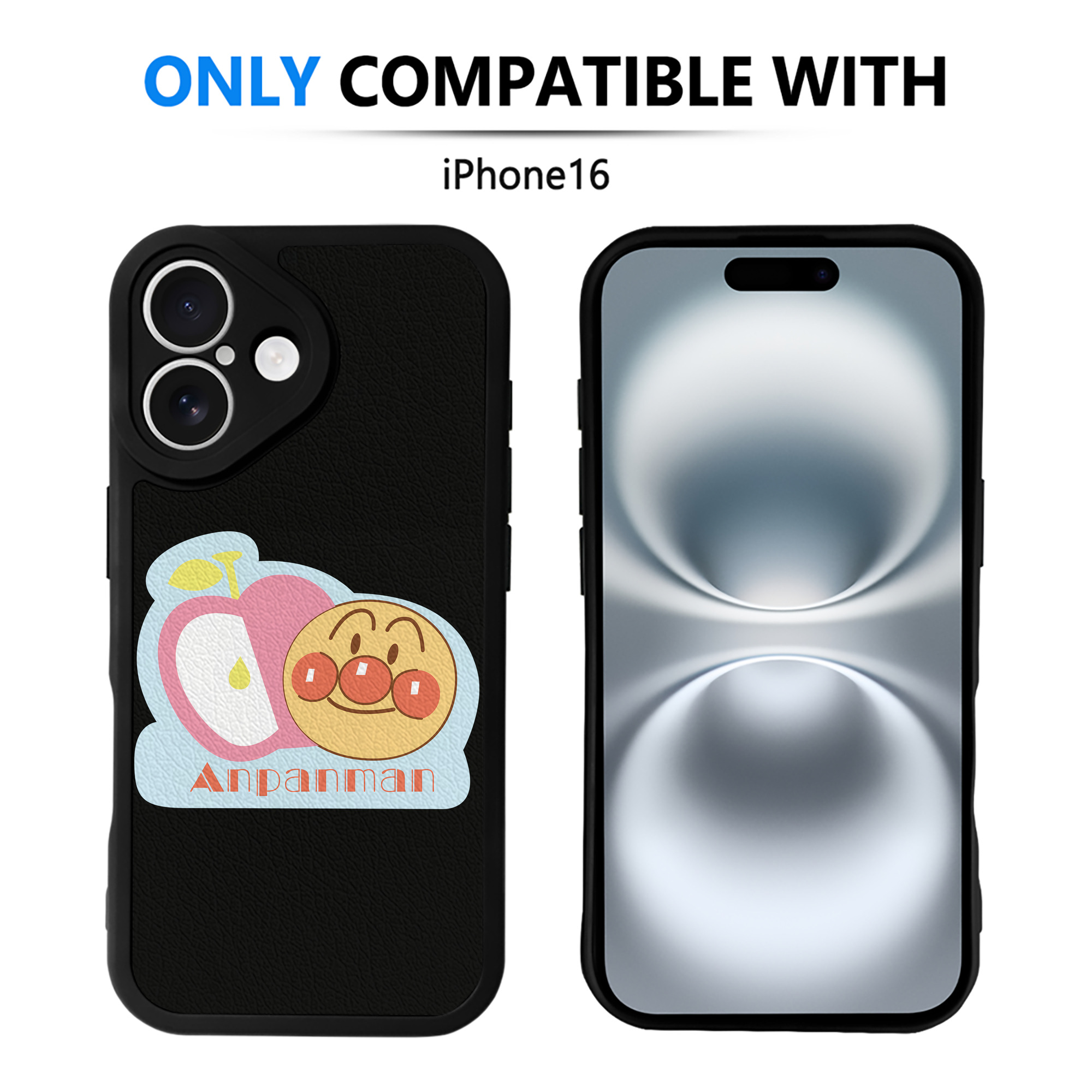 （画像用） アンパンマン Anpanman 【iPhone 16シリーズ対応】シリコンスマホケース（レザー調） 材質：シリコン
